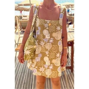 VRG GRL Size US 8 Square Neck Sleeveless Mini Dress Geometric Print